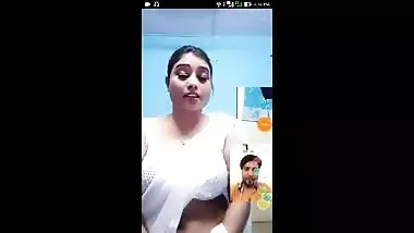 AT LAST SHERNI’s Navel Video !!! !!! White Saree,Yummy Boobs, Sexy Navel