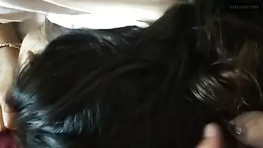 Thick Hairjob - Long Haired Brunette Hairjob