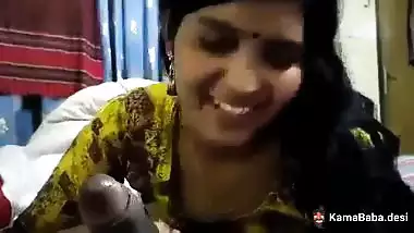 A sexy lady gives an Indian blowjob to her husband’s friend
