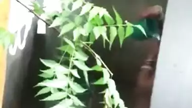 Boy sneakily films how Indian neighbor washes XXX assets outdoors after sex