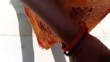 Desi MILF plays with tits and stepson fucks her XXX slit by the wall