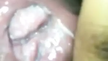 Extreme close up of real virgin wet creamy pussy